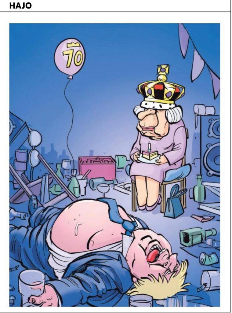 Так выглядела платиновая вечеринка королевы по версии голландской газеты NRC