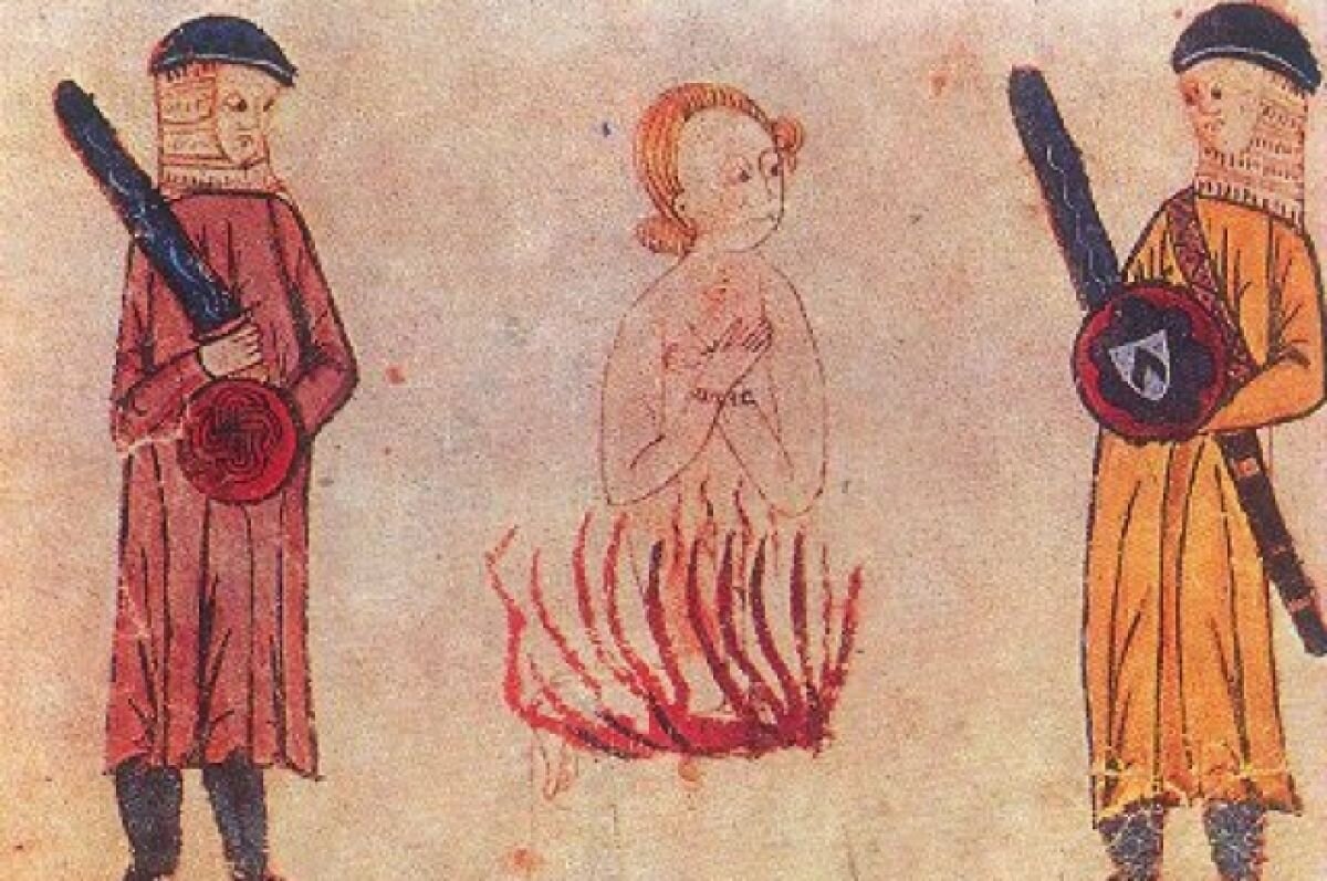    Казнь доброго человека на костре.