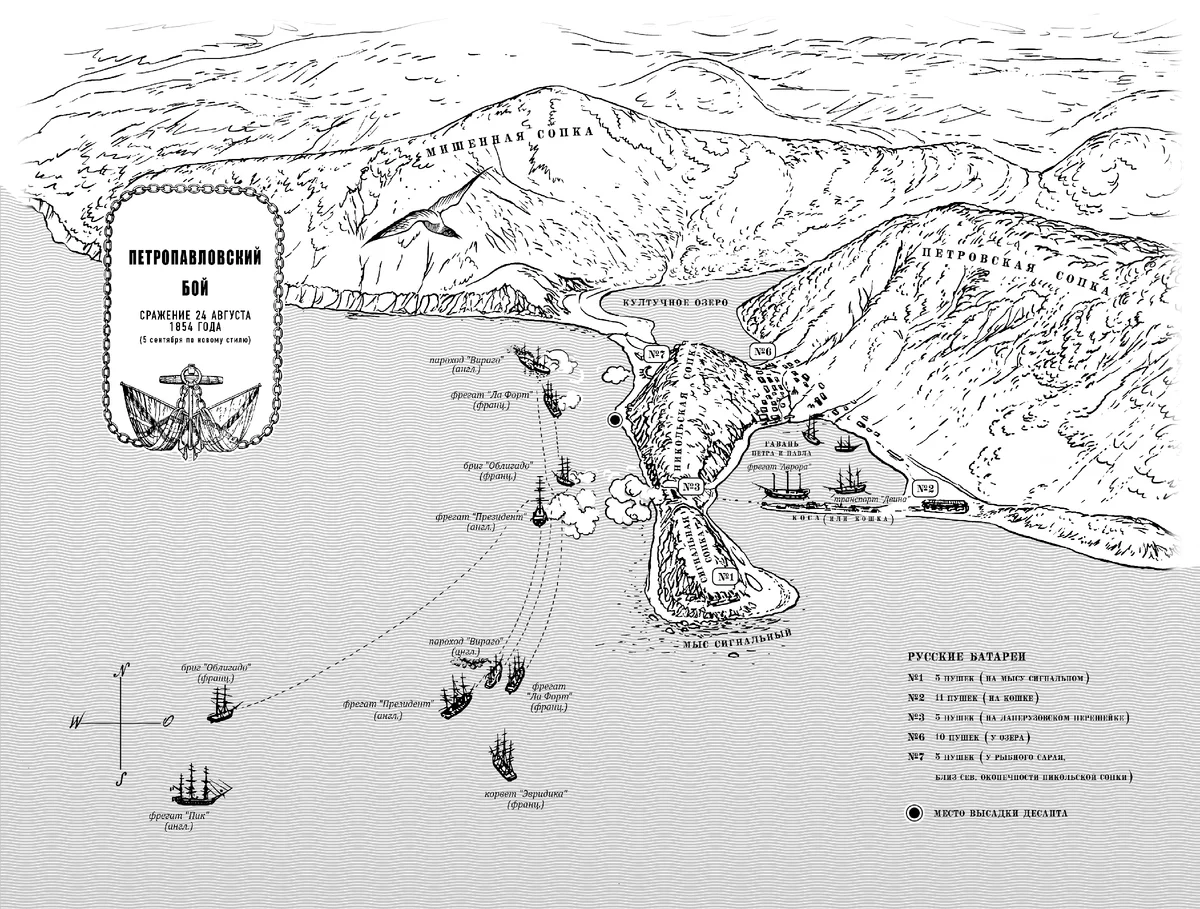 Оборона петропавловска 1854 карта