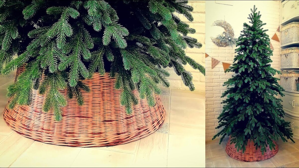 Как подобрать корзину под ёлку 
При подборе нужно учитывать две величины
1. Размер металлической подставки - чтобы она физически поместилась внутрь корзины
2. Нижний диаметр ёлки - чтобы всё это красиво смотрелось.

Ну с поставкой всё понятно, меряете её и если у вас она 60см, значит по низу должно быть не меньше 70см.
Всегда нужен запас, впритык не берите, не поместиться.

А вот с нижним диаметром не всё так просто.
Мы рекомендуем размеры по золотому сечению - чтоб гармонично было.
Значит надо из нижнего диаметра вычесть 43%

К примеру, нижний диаметр 152см-43% = 86.64см - значит подойдет Пьедестал 80*90см

А бывает, что вы хотите, чтоб корзина была не как чаша, а как пенёк более узкая и вот если металлическая ножка позволяет, она к примеру 60см, то можно взять и меньшую корзину Пьедестал 70*80см, а если ножка 52см, то и 60*70см.
Но здесь вы должны понимать, что тогда корзина будет в глубине, и в большей степени прикрыта ветками. Возможно этого вы и добиваетесь.

Если остались вопросы смело пишите в комментариях, поможем подобрать.
