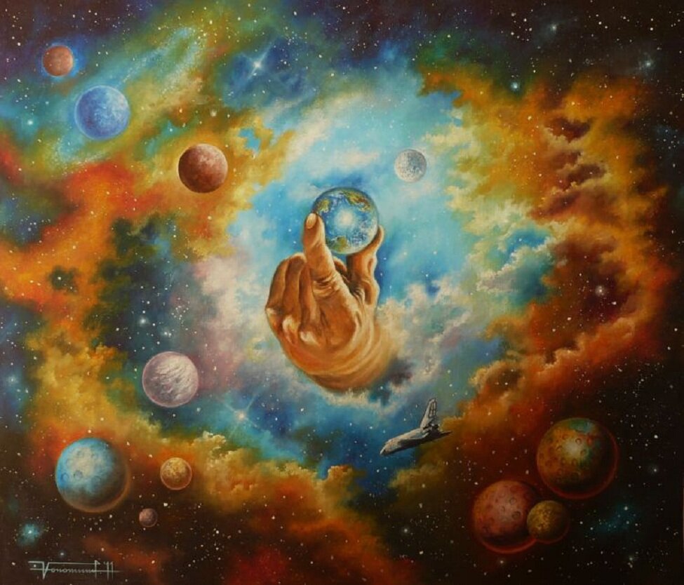 олег воронин картины земля. георгий иванович курнин. картина планеты художника. космическая живопись. абрахам хантер северное сияние.