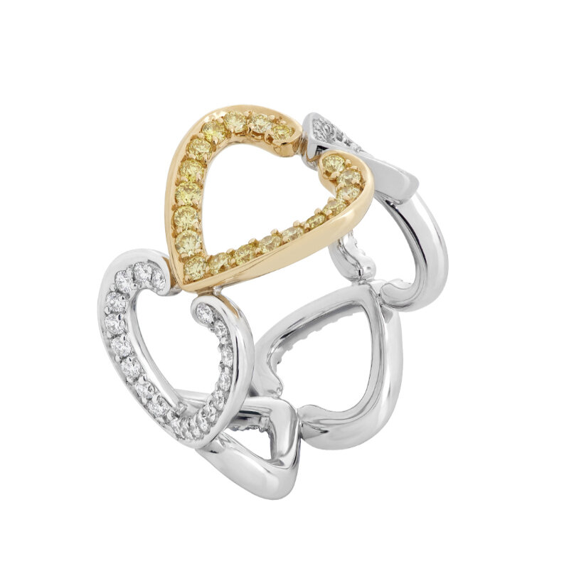 Кольцо Garrard Aloria из белого и желтого золота с желтыми и белыми бриллиантами