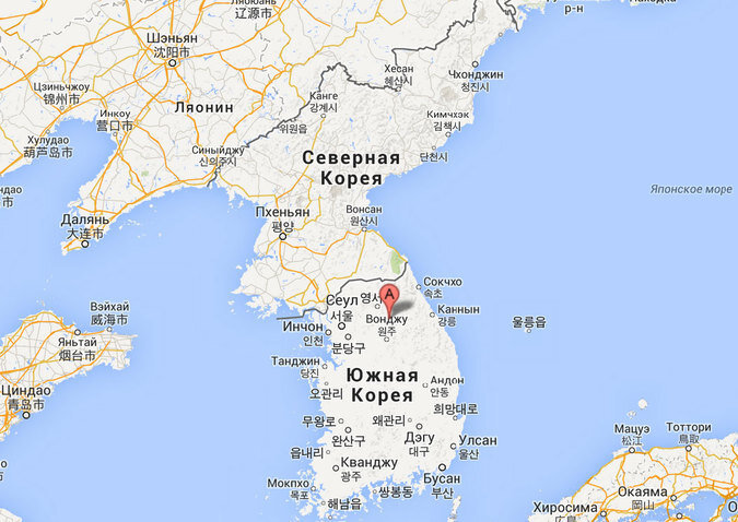 Карта мир в южной корее