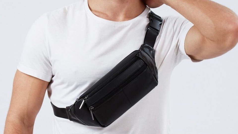 Поясная сумка из натуральной кожи бренда Faustini