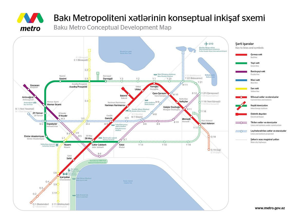 Схема бакинского метро