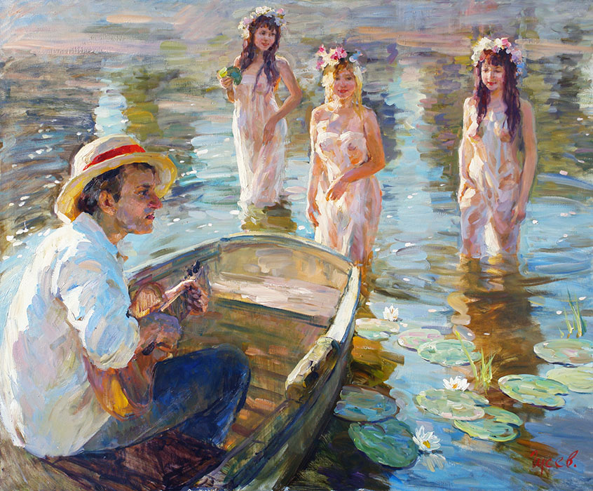 Владимир Гусев (Vladimir Gusev) художник. Современный Импрессионист Владимир Гусев. Владимир Гусев художник купальщицы. Владимир Гусев художник картины.