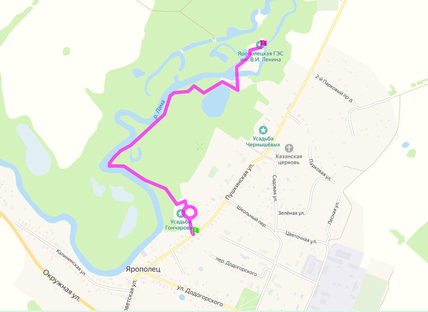 Предлагаемый вариант для пешей прогулки
