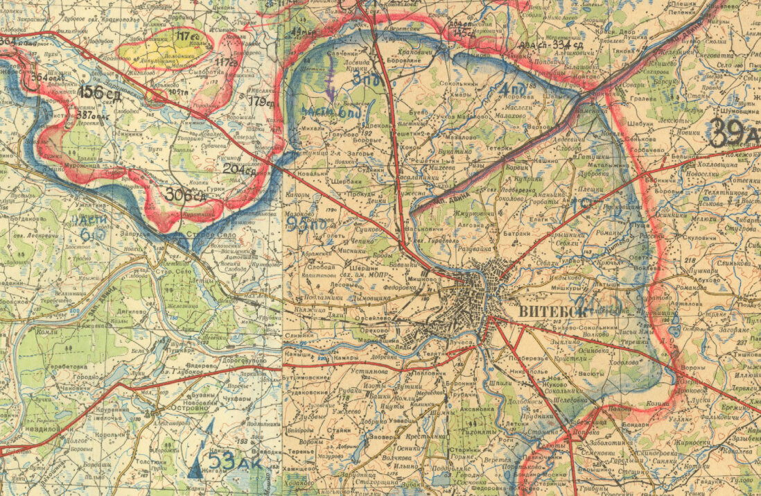 Отчётная карта 1-го Прибалтийского  фронта на 20.04.1944