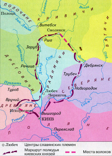 Полюдье киевских князей в первой половине 9 века (по данным императора Константина Багрянородного)