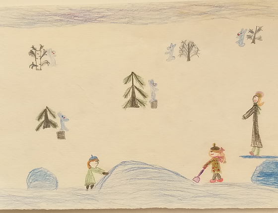 "Все деревья  в серебре, зайцы пляшут на горе"