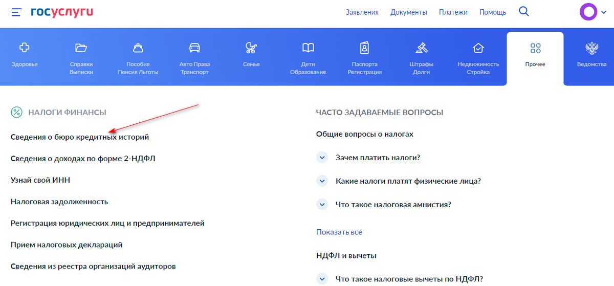 Бюро кредитных историй проверить через госуслуги