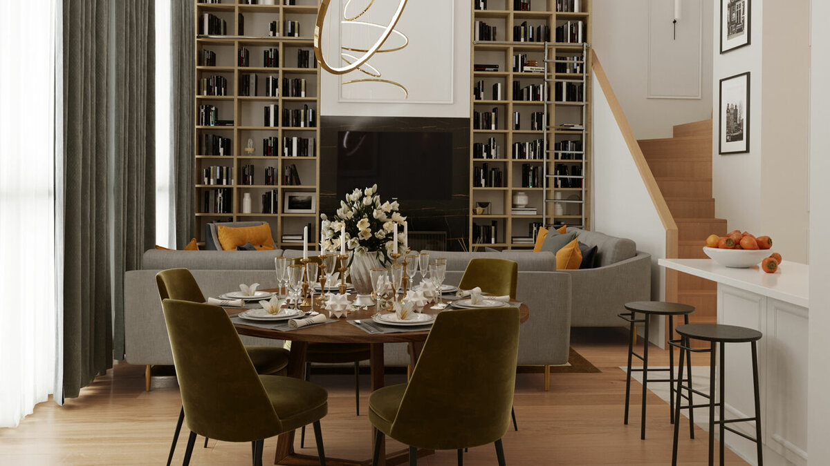 Интерьер пентхауса со вторым светом