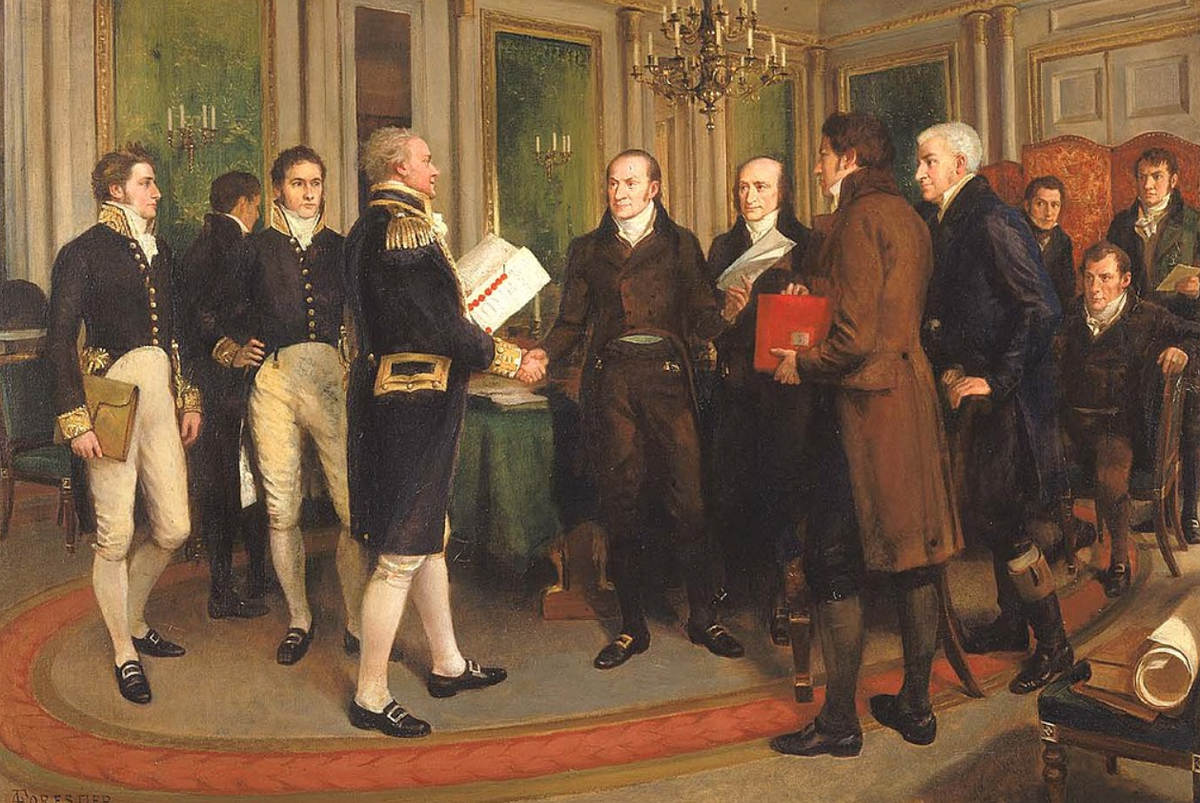 Амеди Форестье. "Подписание Гентского договора". 1814 