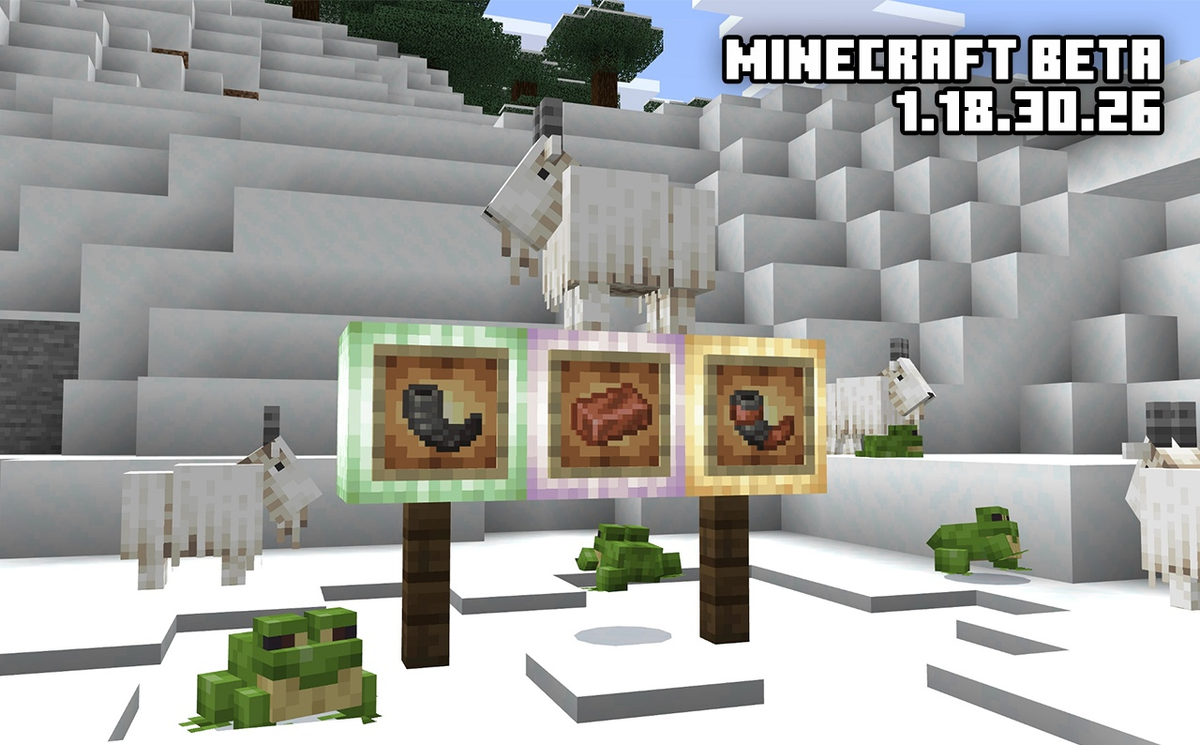 Minecraft Beta 1.18.30.26 — Медный рог и изменения коз! Известные проблемы:
Старые миры, которые еще не были открыты в 1.