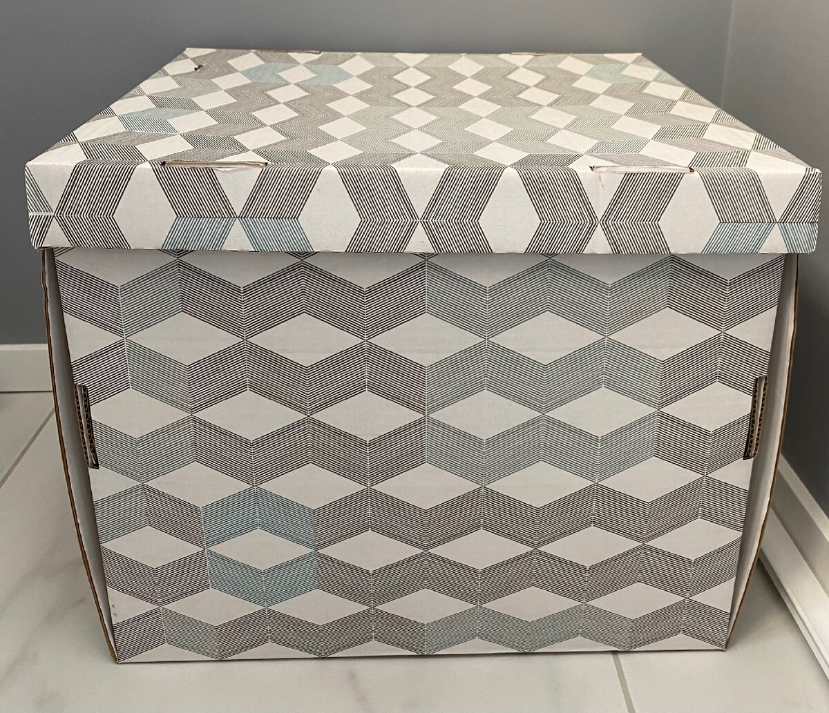 Моя коробка с вещами на продажу, когда решаю что-то продать, складываю в неё, чтобы больше не натыкаться на эти вещи на полках