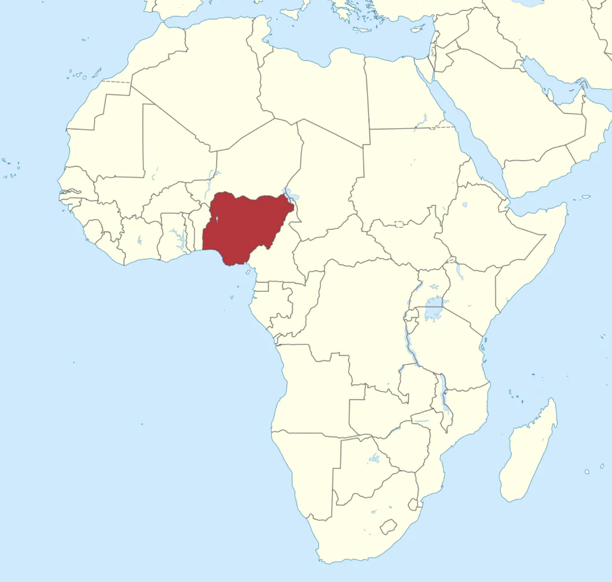 Нигерия на карте