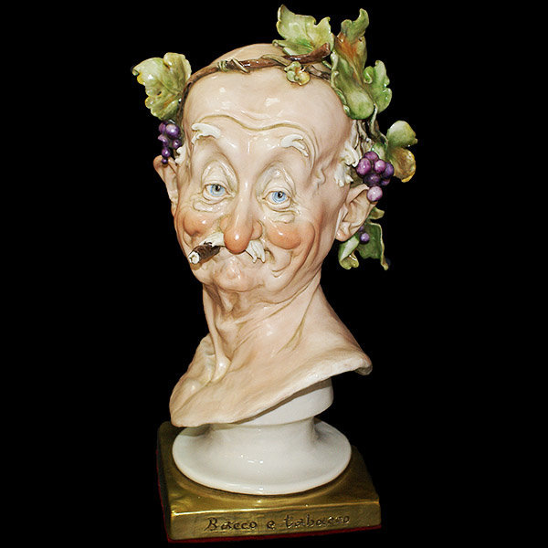 Статуэтка "Курящий Вакх" бюст. Elite & Fabris. https://farfor-chrustal.ru/product/statuetka-zadumchivyj-vakh-bjust-elite-fabris/