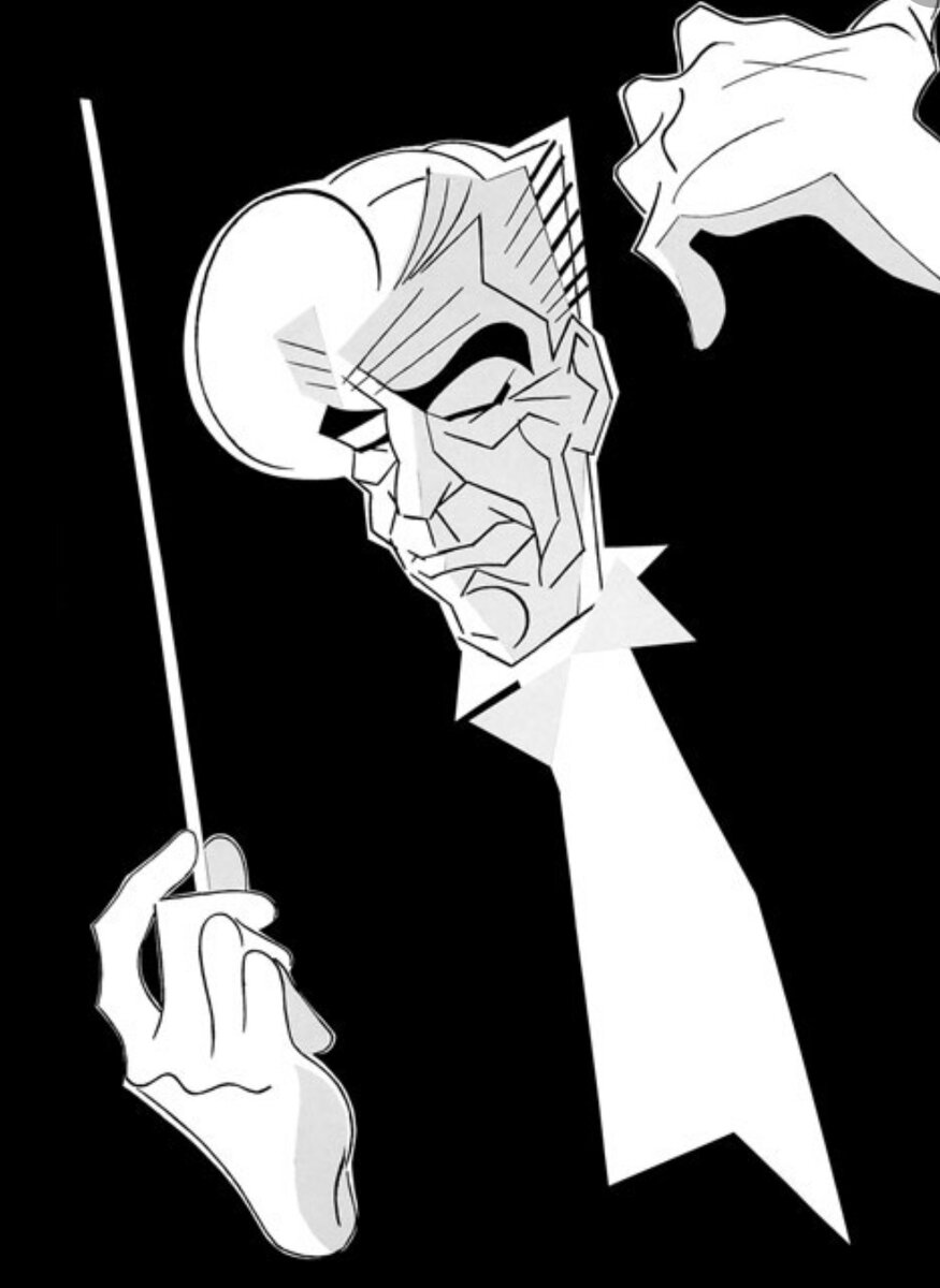 Герберт фон Караян. Шарж Йозефа Блехи