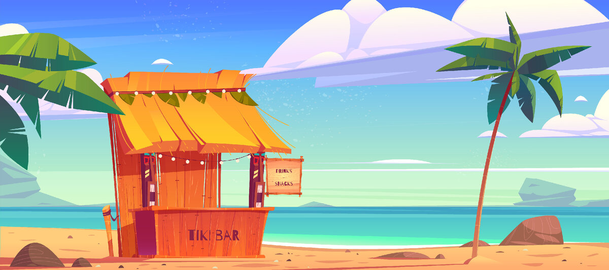 <a href="https://ru.freepik.com/free-vector/tiki-bar-with-tribal-masks-on-summer-beach_20162334.htm">Изображение от upklyak</a> на Freepik
