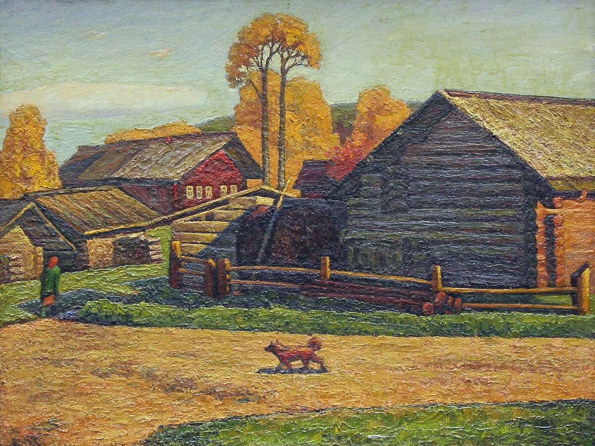 Л.В. Яблоков. Осень на Подоле. 1999. Холст, масло. Вологодская областная картинная галерея