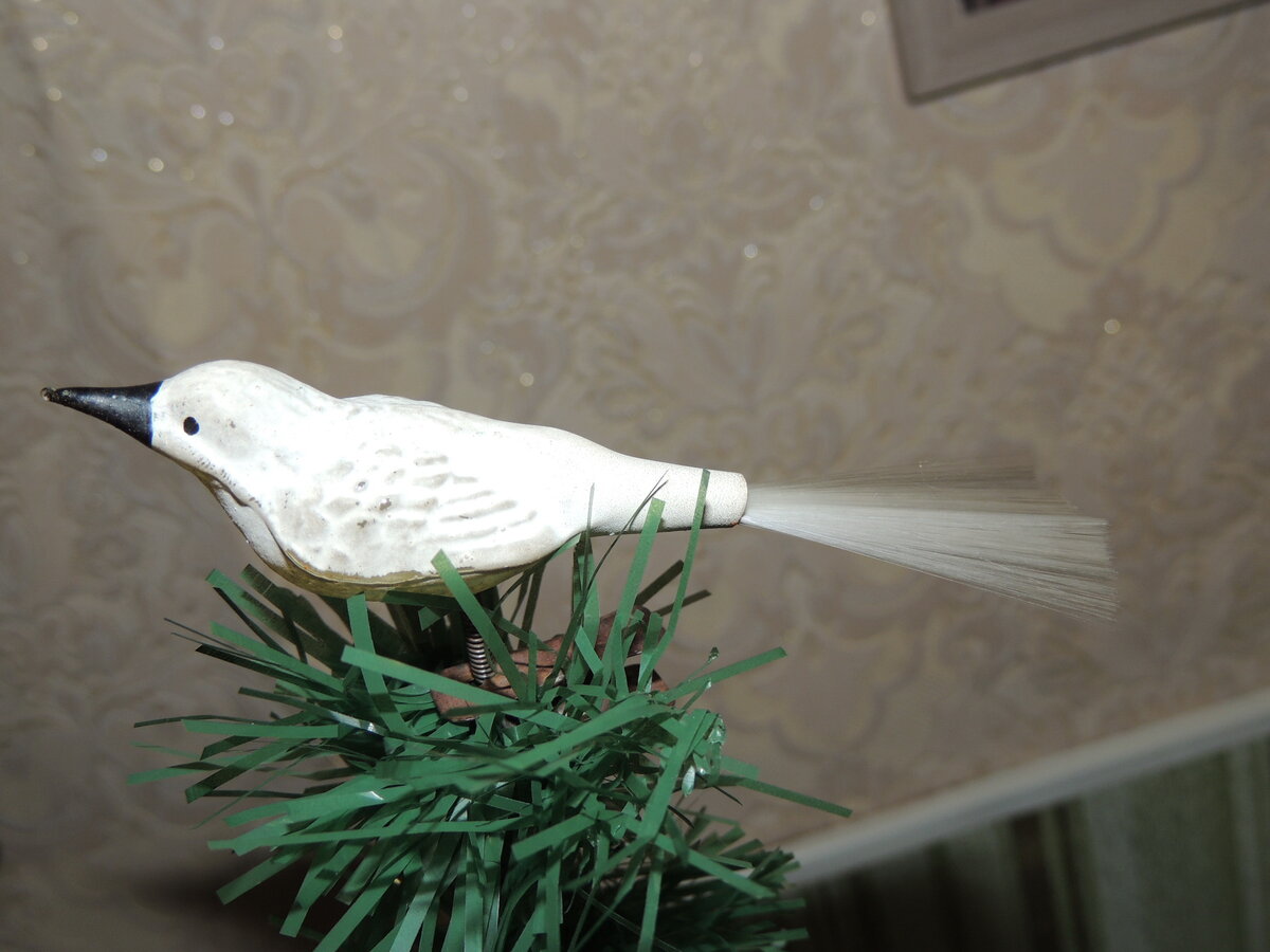 елочная игрушка из Германии, птичка.