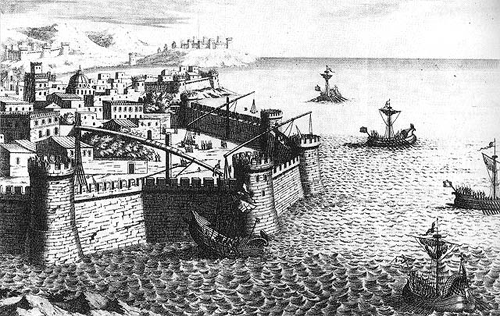 Осада Сиракуз, гравюра XVIII века