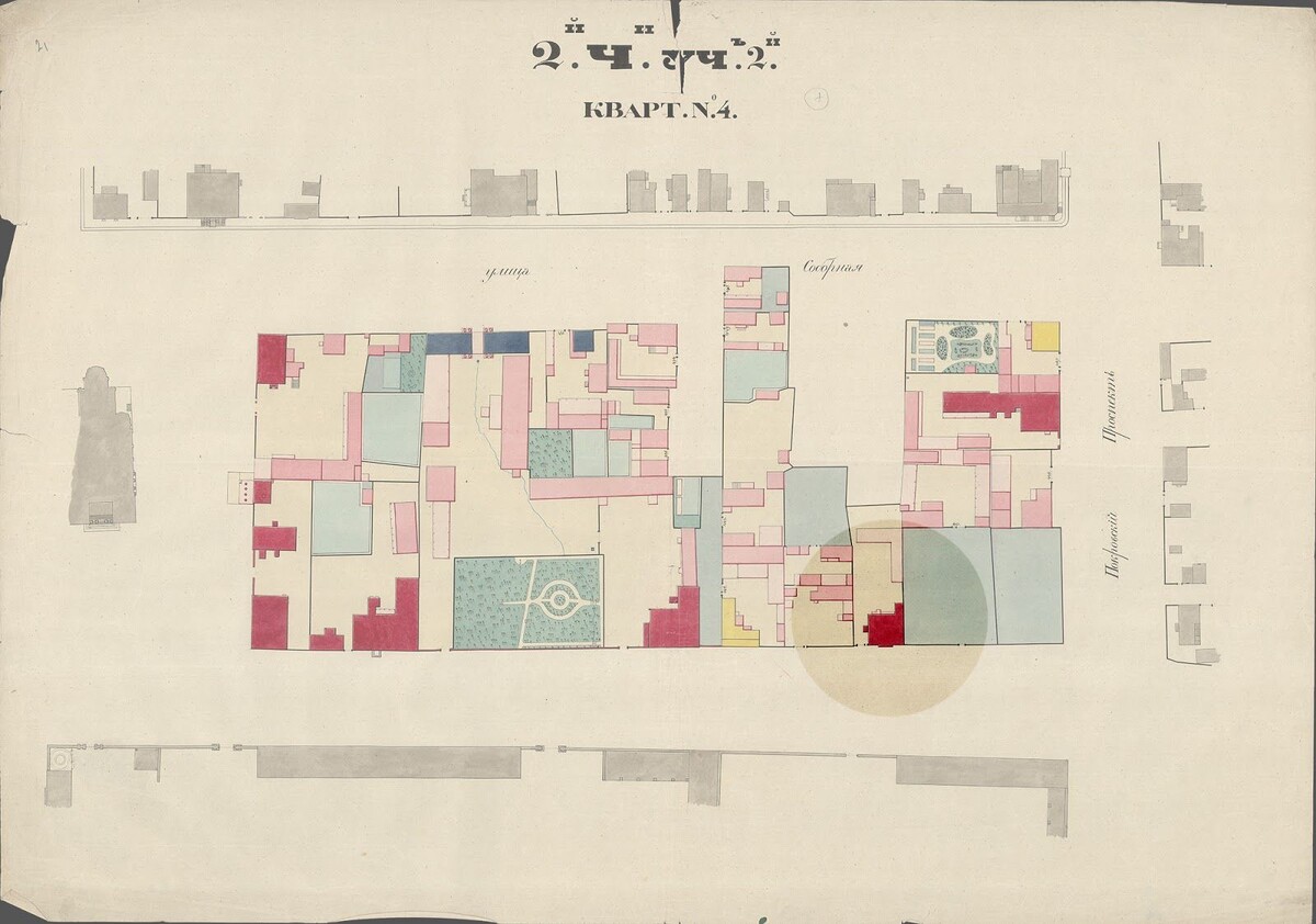 Дом Степановых на старинном Генплане Екатеринбурга