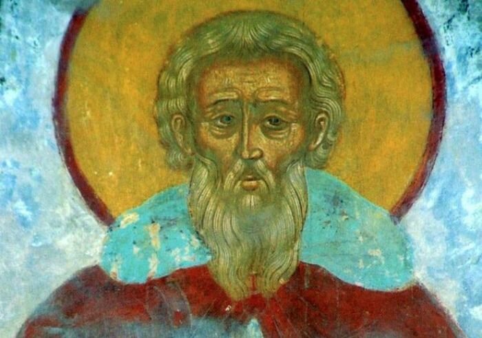  Преподобный Даниил Переяславский. Фреска на столпе Троицкого собора Свято-Троицкого Данилова монастыря. 