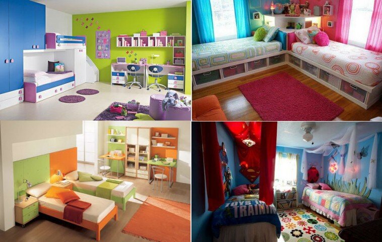 Варианты оформления детской для разнополых детей.