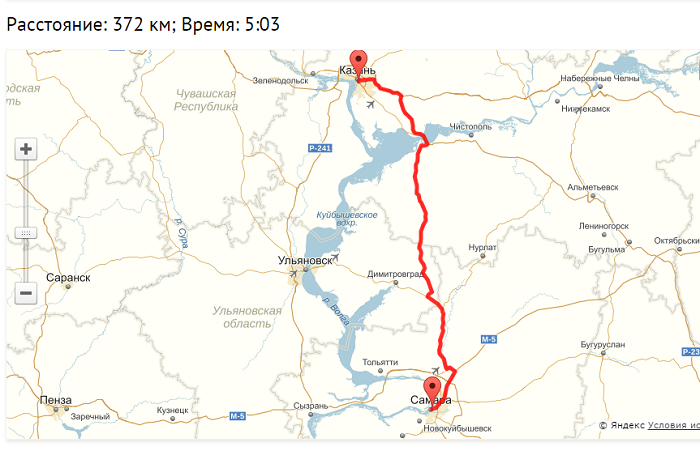 Расстояние от Ульяновска до Самары на машине: сколько ехать