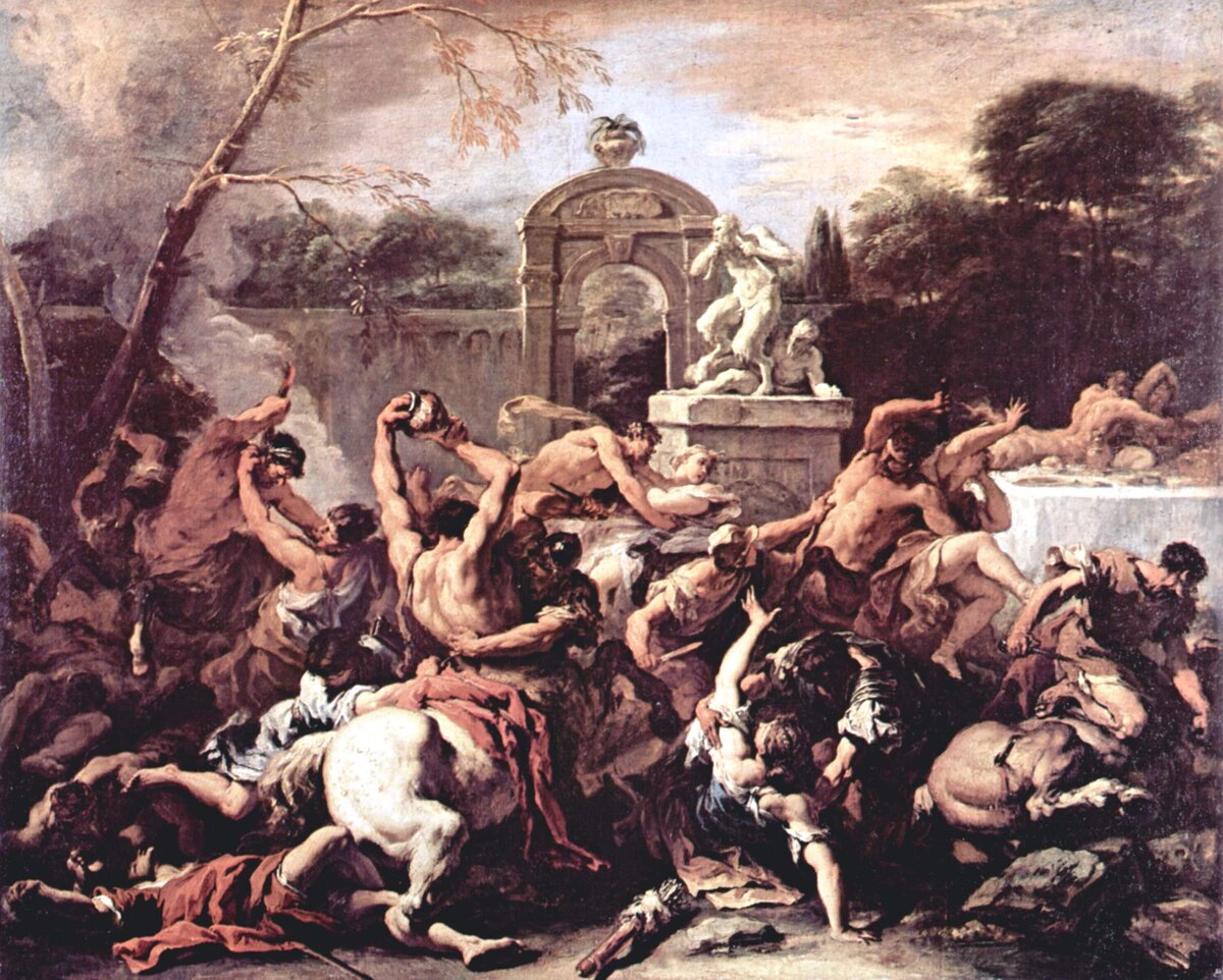 Битва кентавров с лапифами — Себастьяно Риччи, ок. 1715