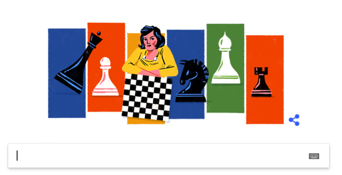 фото: дудл Google с шахматисткой Людмилой Руденко
