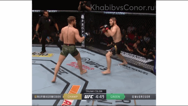 Хабиб переводит бой в партер