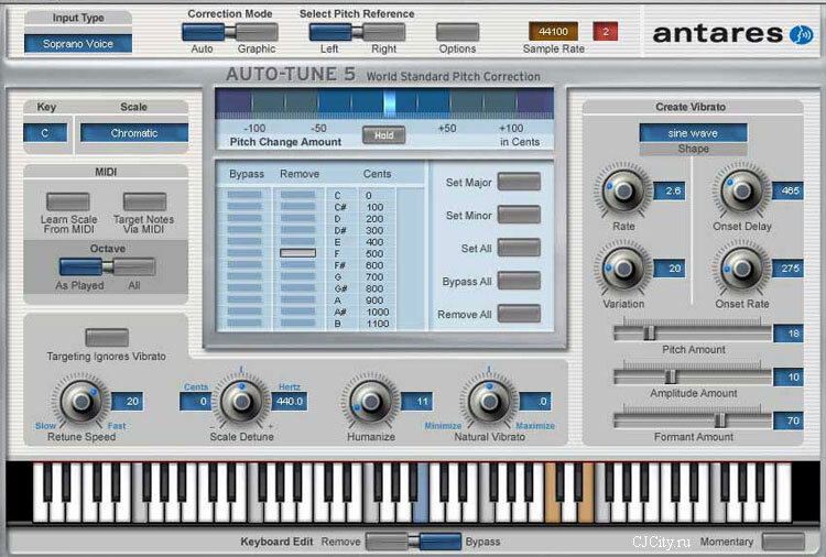 Так выглядит окно программы Auto-Tune.