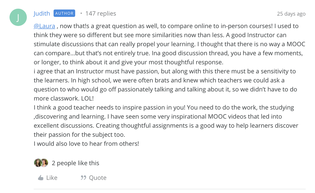 Reviews from a class on Skillshare