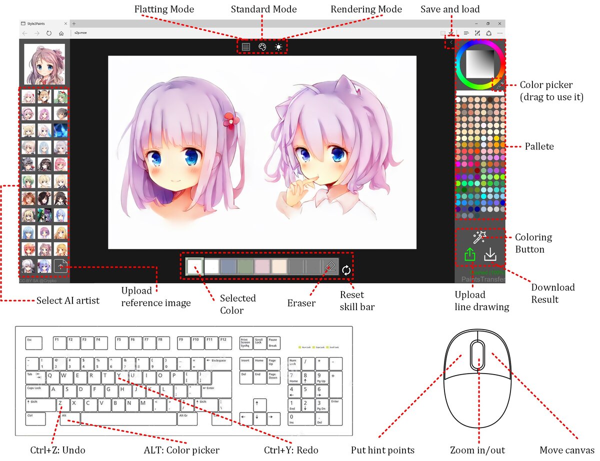 Вот так выглядит окно программы для раскрашивания нейросетями