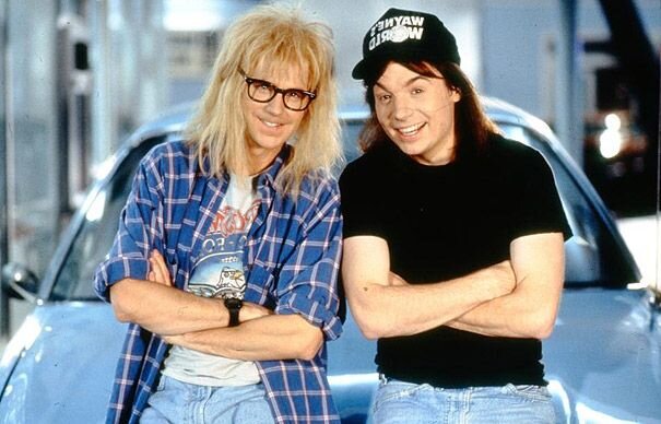 Дэн Карви и Майк Майерс в легендарных образах Гарта Элгара и Уэйна Кэмпбелла.