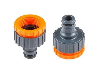 Это ответная часть быстросъёма (с резиновым кольцом) , переход на резьбу буржуйскую. Там два варианта, 1\2 и 3\4; 3\4 нам как раз и нужна (это если выкрутить оранжевую футорку, он самый и получится)Источник фото www.yandex.ru