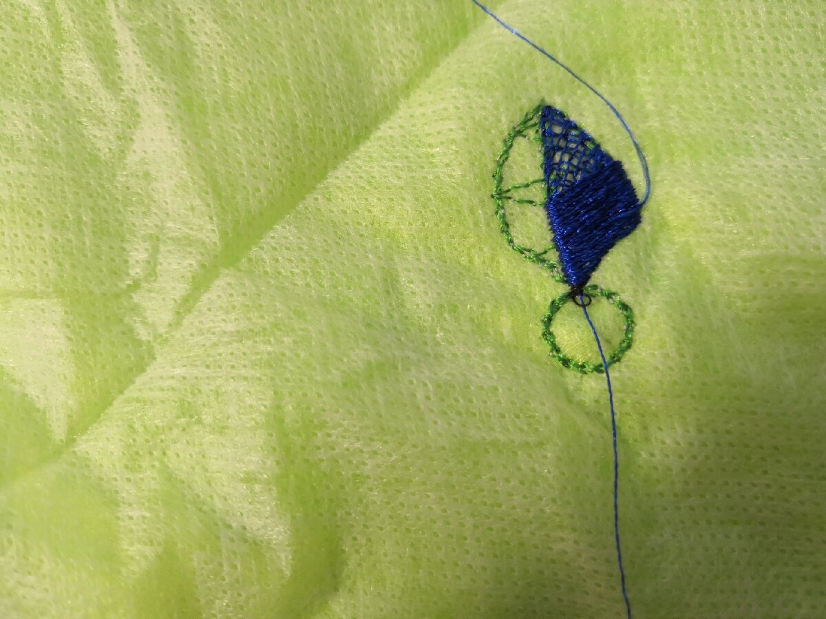 Тут и белая нижняя нить видна, и черная. Все как надо.