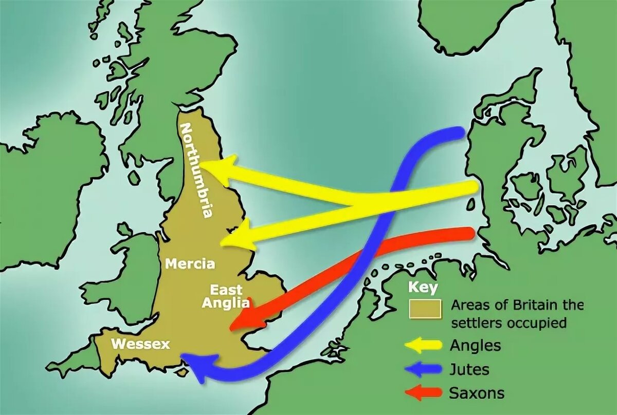 Переселение королевств. Переселение англов саксов и Ютов на остров Британия. Завоевание Британии англосаксами карта. Британия англы и Саксы на карте. Завоевание Британии германскими племенами.