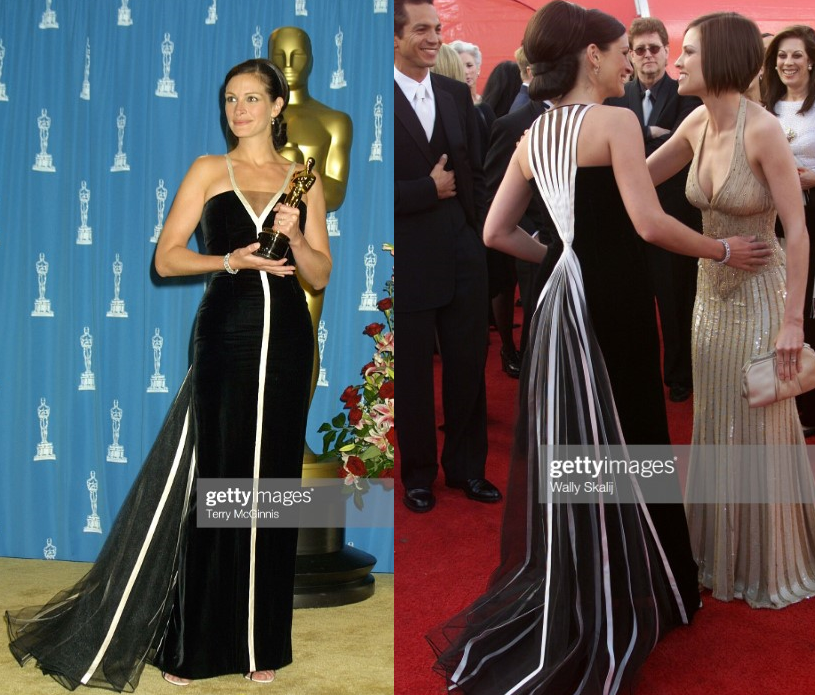 25 марта 2001 года. Джулия Роберт в том самом платье на премии Оскар (Photo by Wally Skalij/Los Angeles Times via Getty Images)
