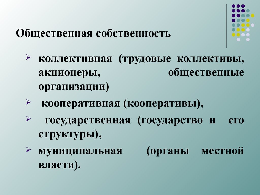 Общественная собственность презентация