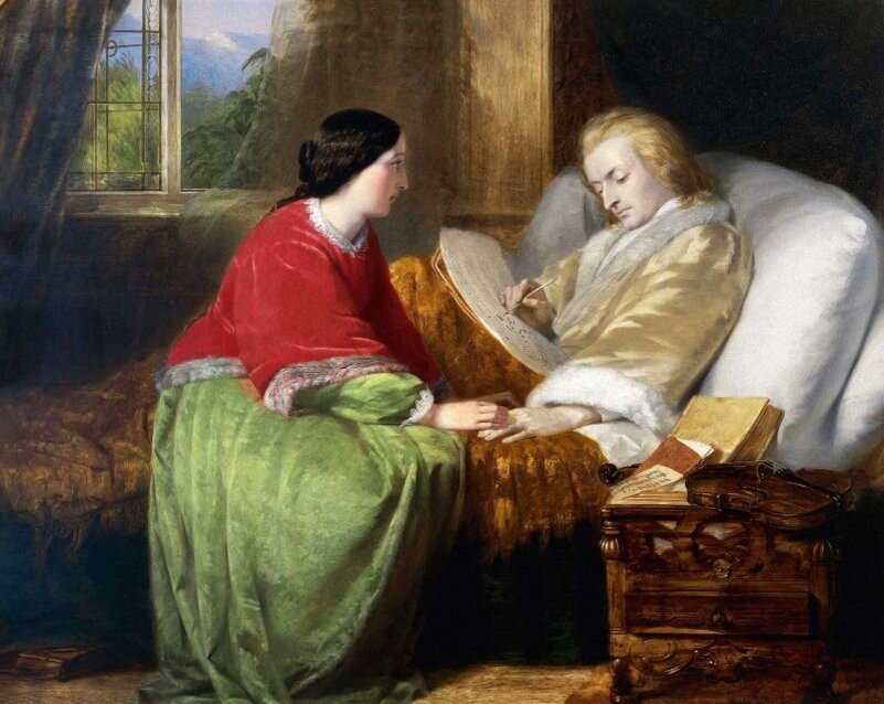 Вильям Джеймс Грант. Портрет Моцарта, пишущего Реквием. 1854 г.