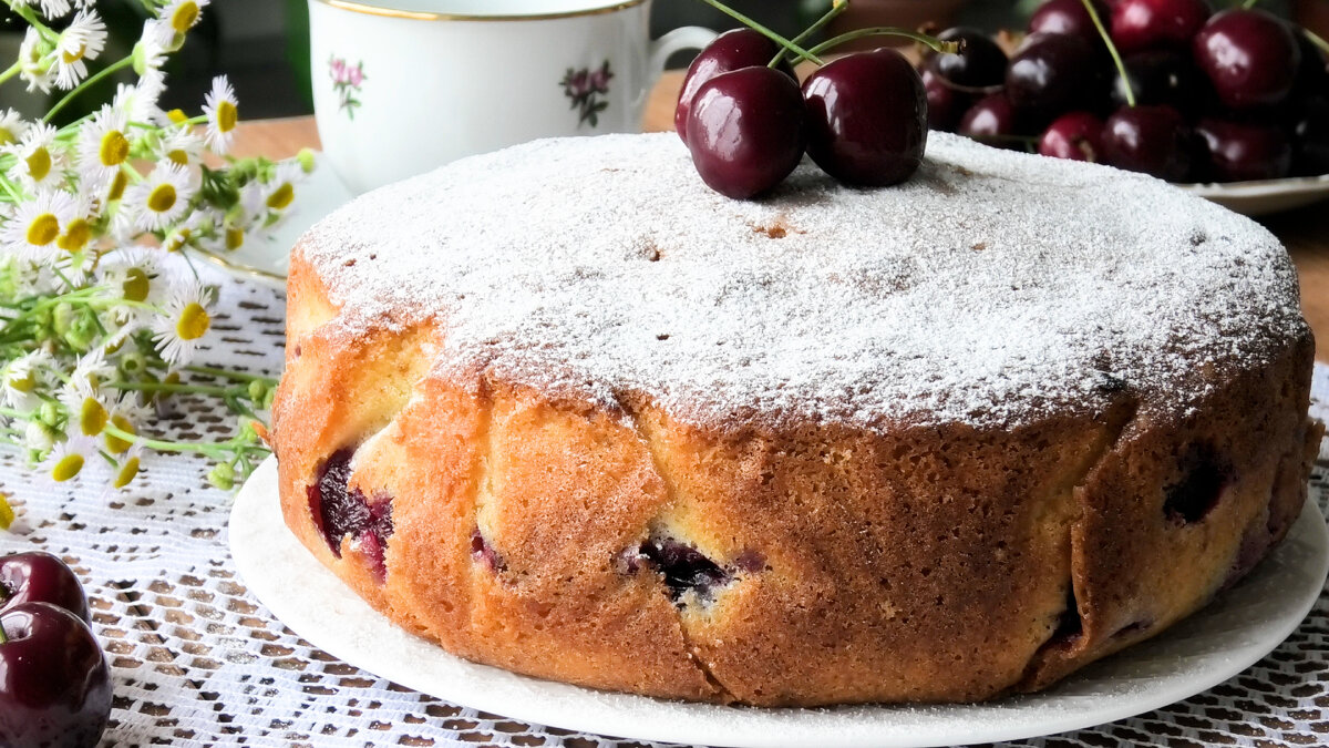 Потрясающий воздушный пирог с Кокосом🥥 и Черешней🍒 | ПРОСТОРЕЦЕПТ | Дзен