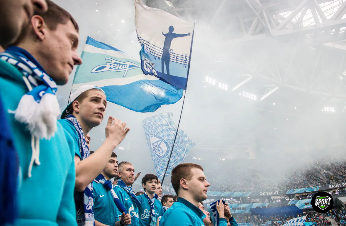 Съемка болельщиков футбольной команды "Зенит"