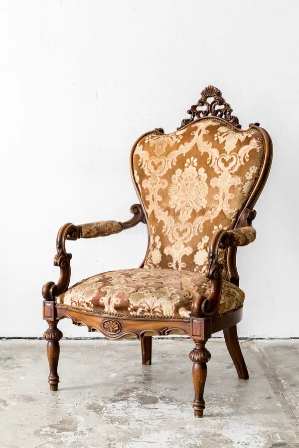 Фото с сайта https://thumbs.dreamstime.com/b/brown-retro-chair-royal-classical-style-armchair-sofa-couch-vintage-room-48834350.jpg