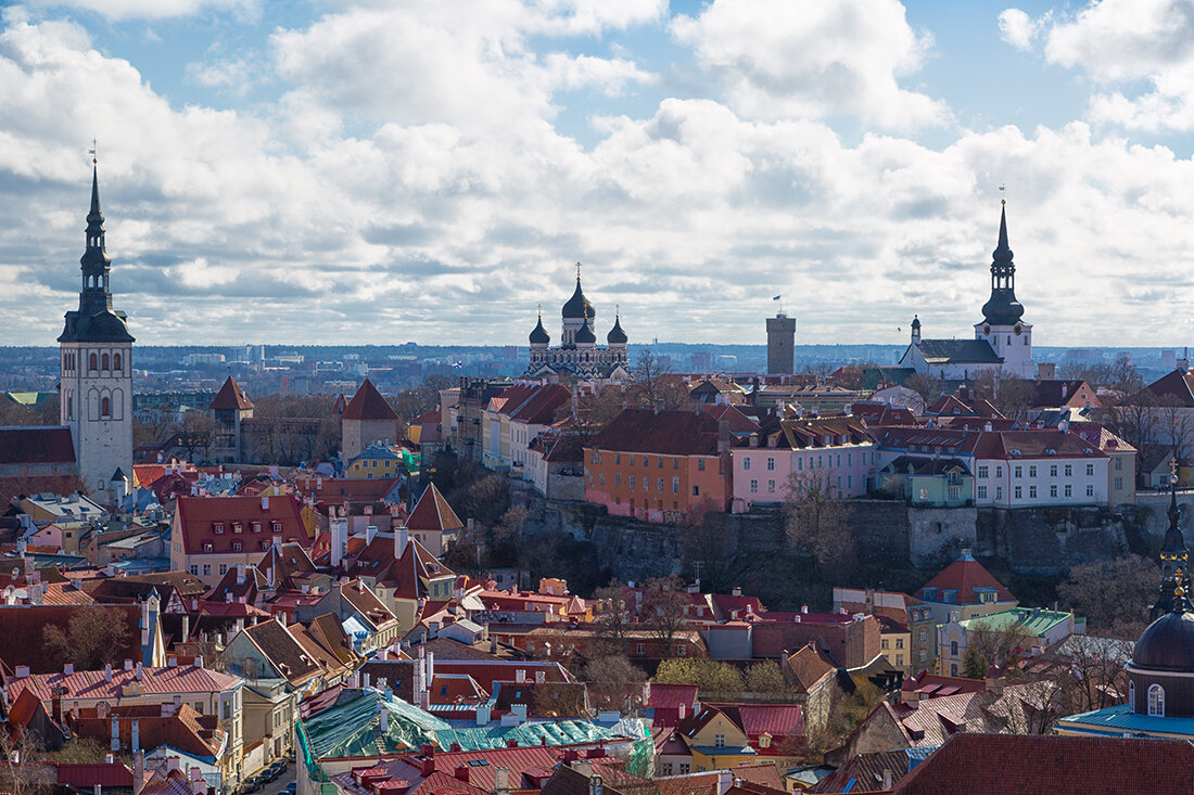  Церковь Нигулисте, собор Александра Невского и Домский собор. На Домском соборе тоже есть смотровая площадка, но на нее мы уже не пошли.
 
