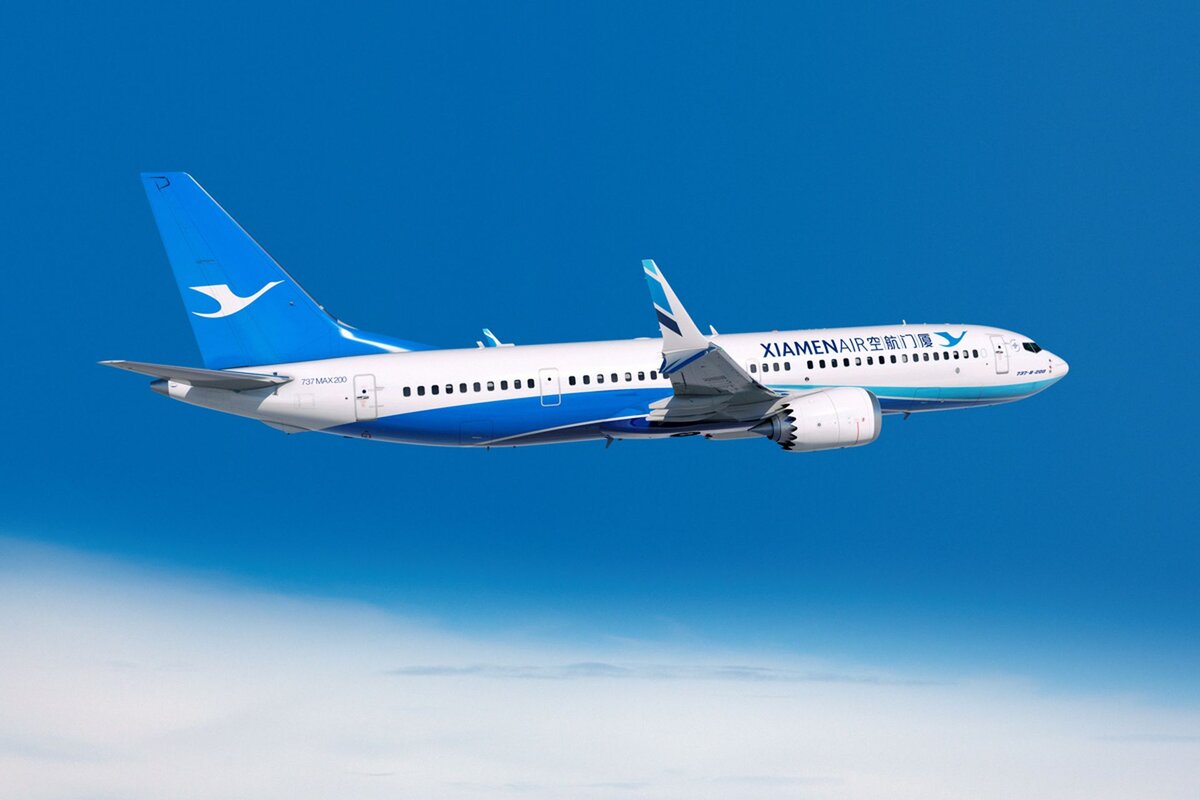 Boeing 737 MAX 8 в ливрее авиакомпании XiamenAir, рендер