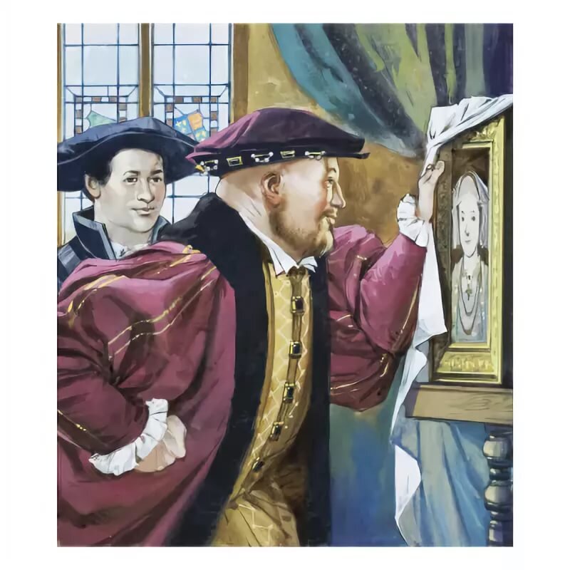 Генрих рассматривает портрет Анны Клевской