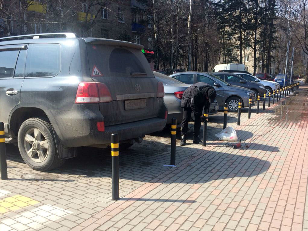 Вид столбов с термоусадкой в естественной среде обитания